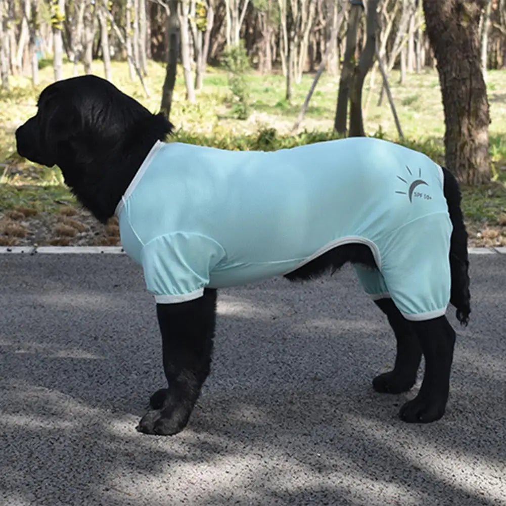 Summer Dog Clothes Breathable Anti-UV Elastic Large Dog Sun Protection Clothing Pet Four-legged Clothes