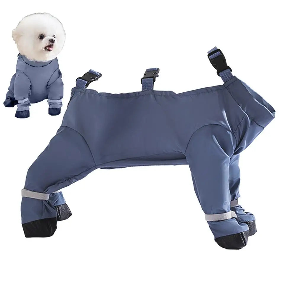 Waterproof Dog Boots With Suspenders Adjustable Anti-Fall Dog Pet Boots Dirty-Proof Pet Shoes For French Bulldog Poodle