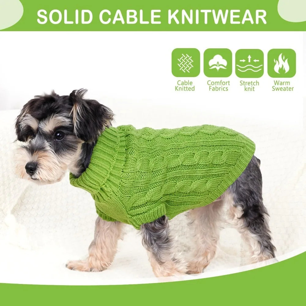 Dog Sweaters for Small Dogs Winter Dog Clothes Girl Knitted Small Dog Sweater Soft Warm Dachshund Clothes Cute Puppy Clothes Tur