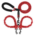 Pet Dog Double Leashes Elastic Rope Two Heads Nylon Two Dogs Collars Harness Leads Dog Leashes Dogs Leash Way Coupler Walk Two