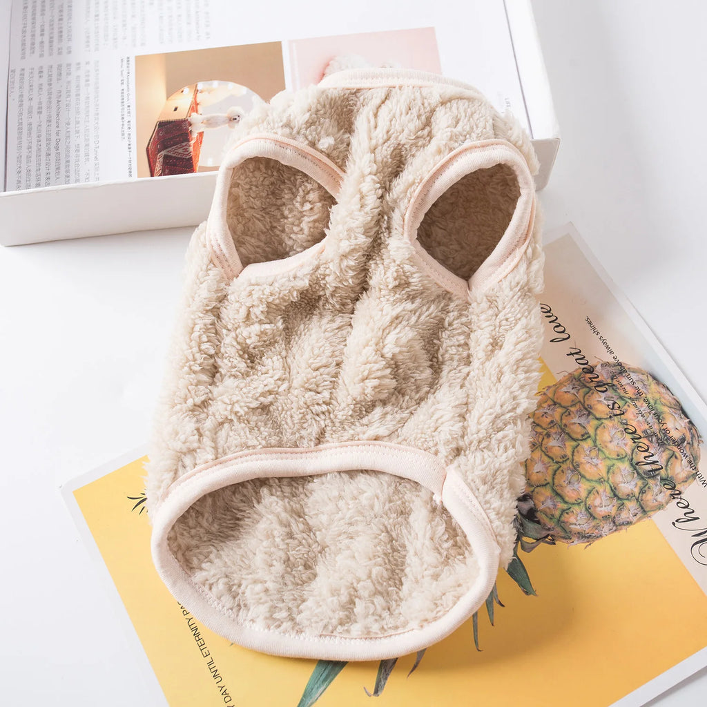 Soft Cozy Cat Clothes Winter Warm Fleece Costume Autumn Sphynx Vest Sweater for Small Dog Pullover Kitten Pet Jacket Coat Outfit