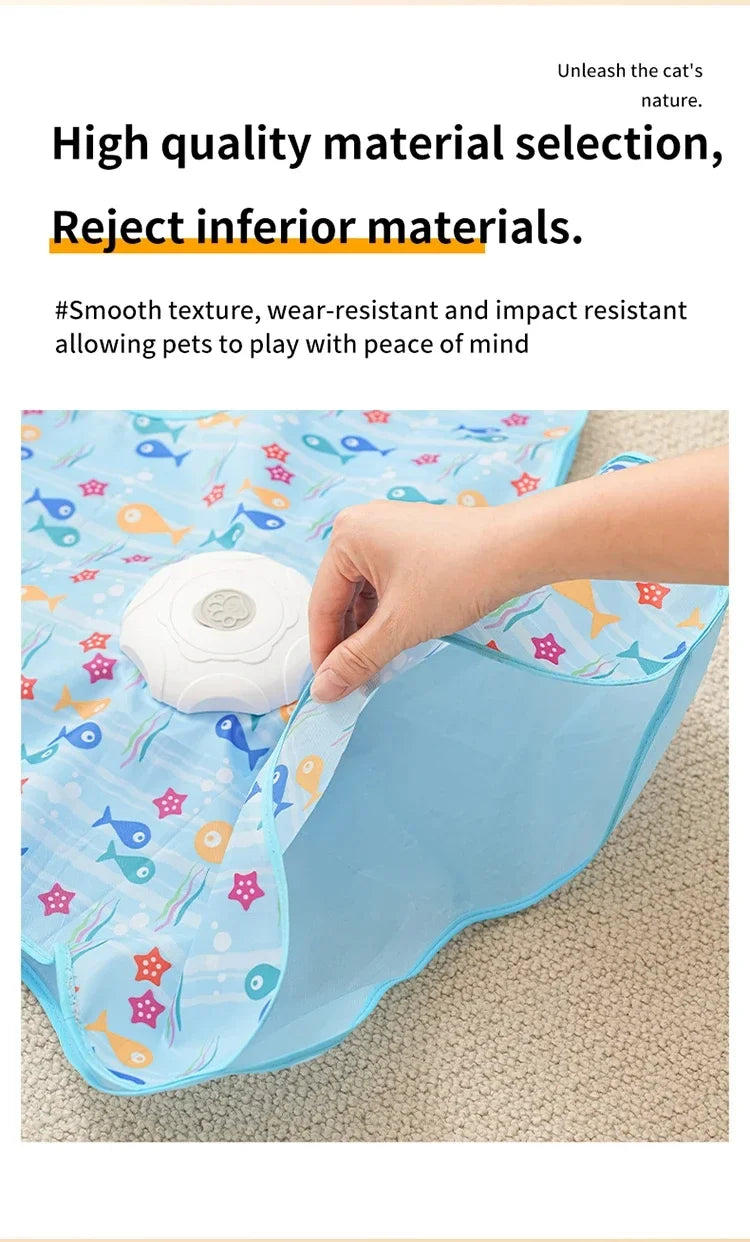 Cat Toys Interactive Hide and Seek Cat Toy with Mouse Squeaky Motion Activated Moving Concealed Feathers Kitten Teaser Toy