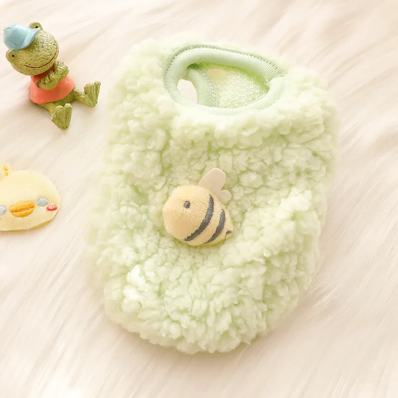 Newborn Cat Kitten Velvet Clothing Winter Warm Little Pet Sweater for Small Animals Bunny Pullovers Clothes Teacup Poodle XXXS