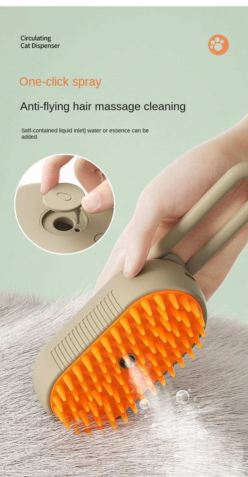 Cat and Dog Pet Spray Massage Comb One-touch Spray Anti-flying Comb Bath Brush Hair Removal Pet Supplies