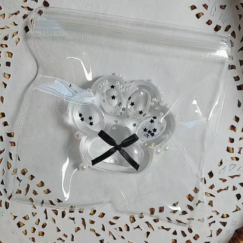 1pc Squishy Transparent Cat Claws Squeeze Toys Kids Adult Soft Pinch Pop Fidget Toys Cute Transparent Large Cat Paw Squishy Toy