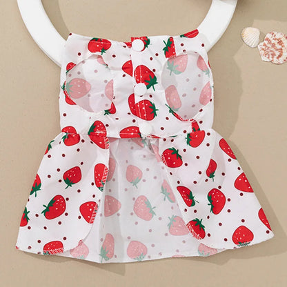 Cute Print Rabbit Clothes Summer Pet Dresses with Bow for Cats Rabbits Small Animals Clothing Outfit Bunny Dress Pet Supplies