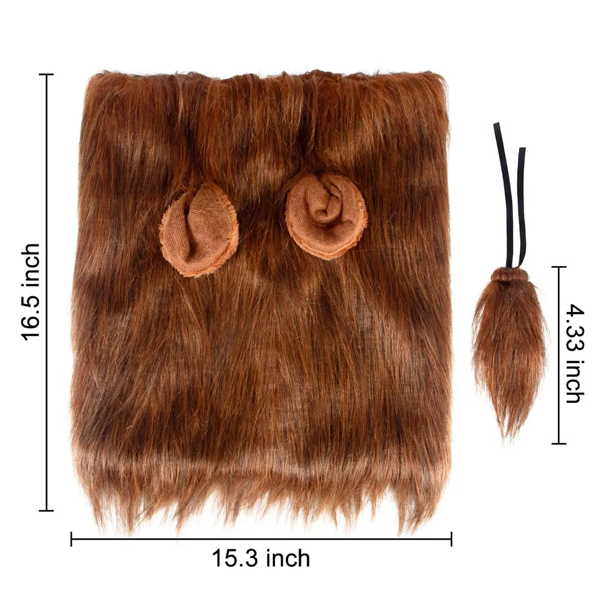 Dog Lion Mane Costume: Realistic Wig Hat with Ears for Medium-Large Dogs