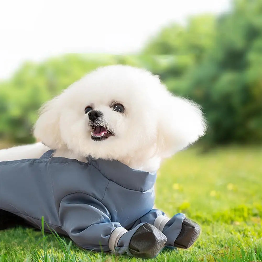 Waterproof Dog Boots With Suspenders Adjustable Anti-Fall Dog Pet Boots Dirty-Proof Pet Shoes For French Bulldog Poodle