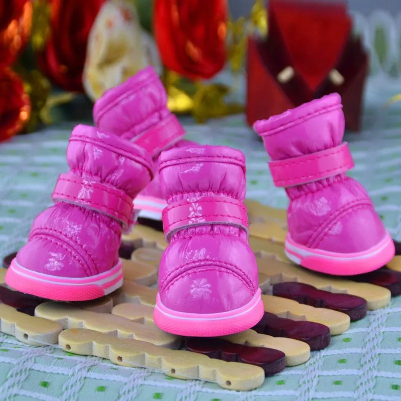 Warm Pet Dog Shoes For Small Dogs Autumn Winter Fleece Puppy Pet Shoes Waterproof Dog Snow Boots Chihuahua Yorkie Boot