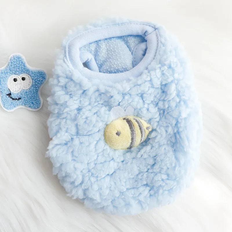 Newborn Cat Kitten Velvet Clothing Winter Warm Little Pet Sweater for Small Animals Bunny Pullovers Clothes Teacup Poodle XXXS