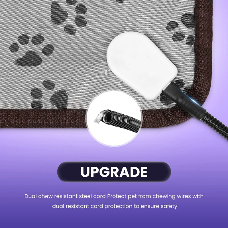 Benepaw Electric Dog Heating Pad Waterproof Warm Pet Heat Pad Cats Puppy Chew Resistant Heated Dog Mat Temperature Adjustable