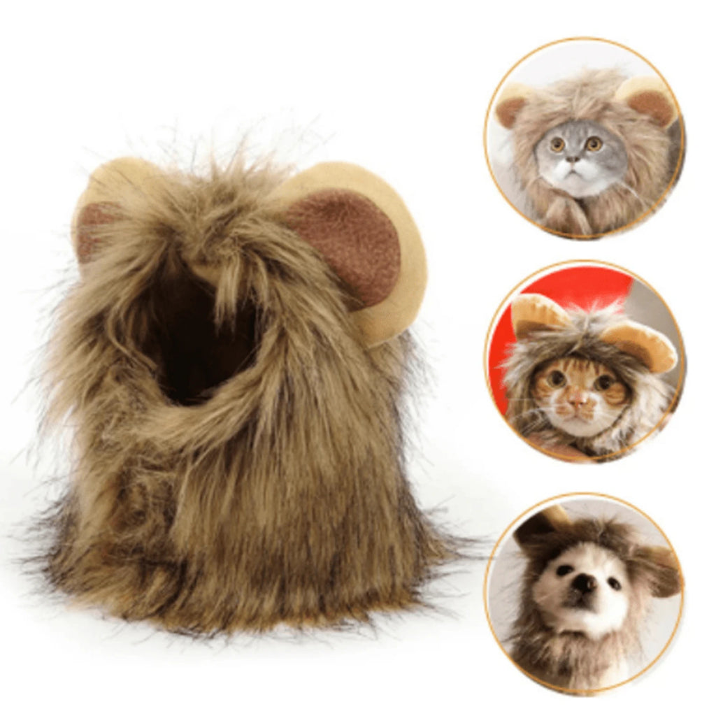 Pet Cute Lion Bristle Cat Wig  For Dog & Cat Decorative Accessories Lion Cosplay Costume Fancy Hair Headgear Pet Supplies