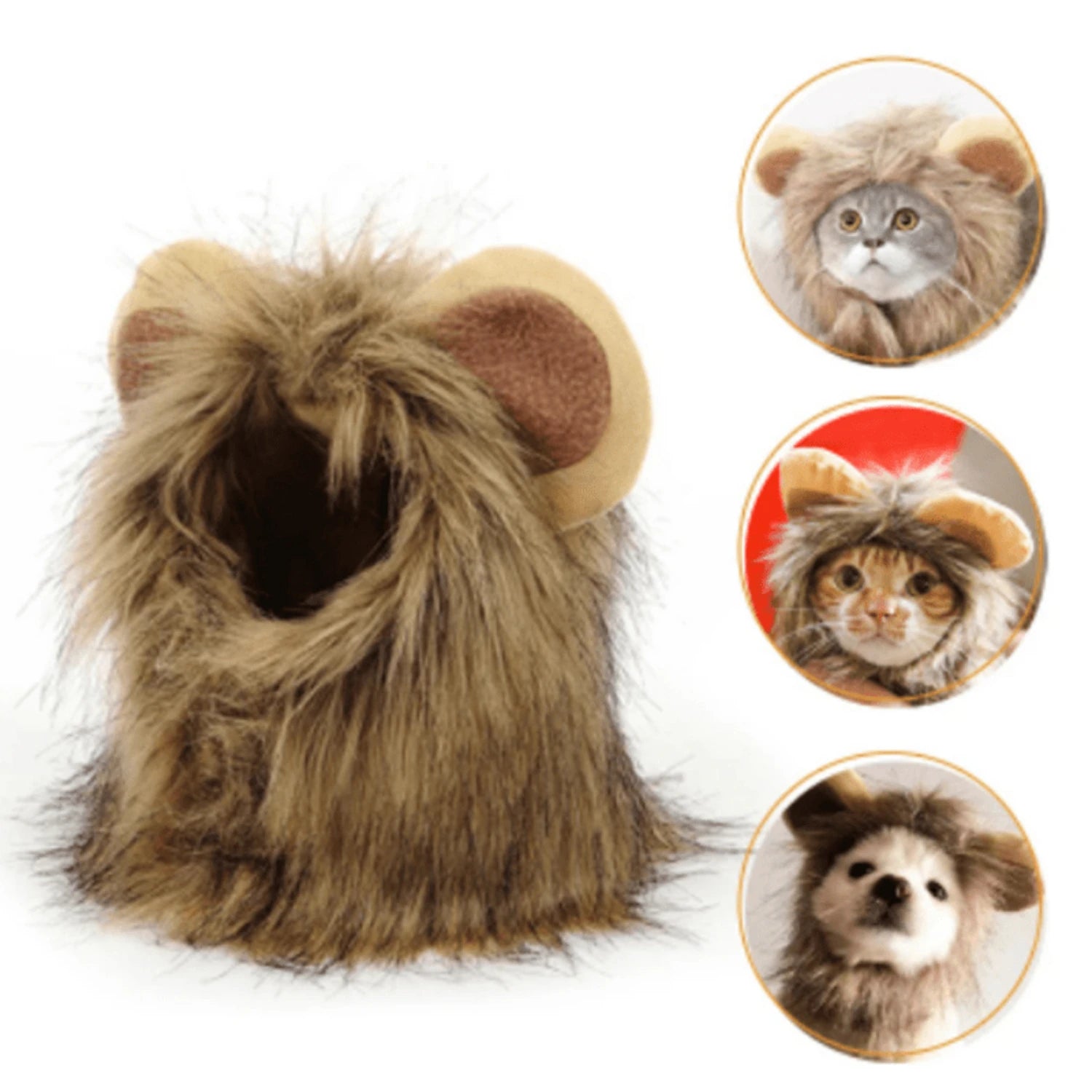 Pet Cute Lion Bristle Cat Wig  For Dog & Cat Decorative Accessories Lion Cosplay Costume Fancy Hair Headgear Pet Supplies