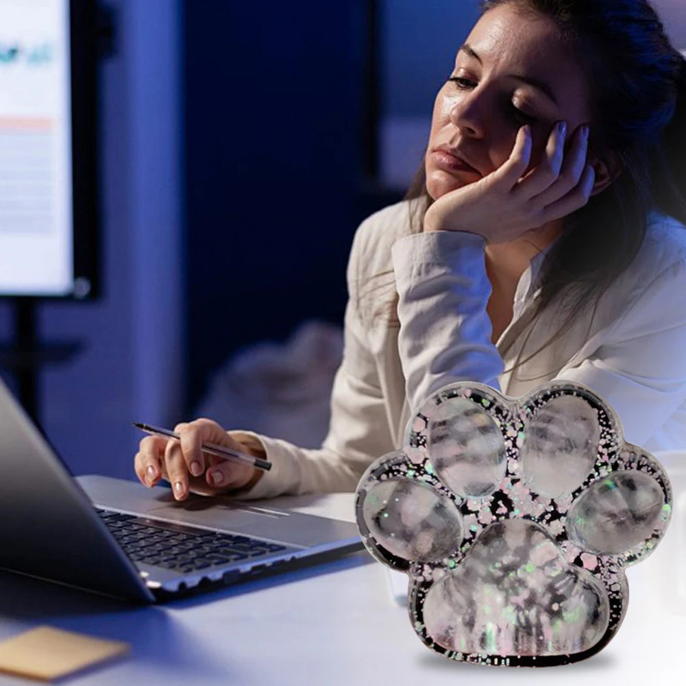 Cute Cat Paw Soft Squeeze Toy Dark Starry Squishies Fidgets Toy Stress Relief Toy for Children and Adults Christmas Gifts