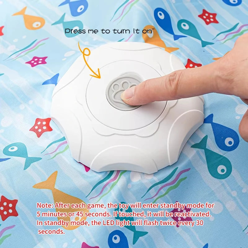 Cat Toys Interactive Hide and Seek Cat Toy with Mouse Squeaky Motion Activated Moving Concealed Feathers Kitten Teaser Toy