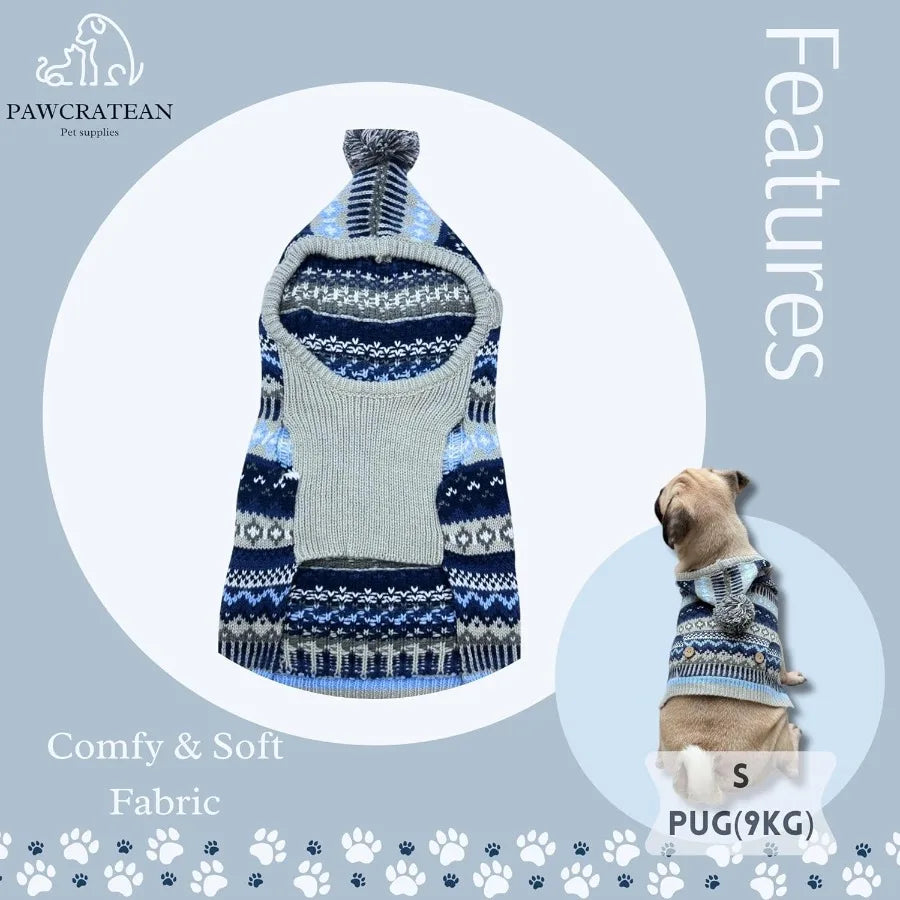 Cute Sweater for Dogs and Cats Soft Flannel Pet Outfit Warm and Cozy Animal Hoodie Small to Large Pet Clothes for Halloween Par