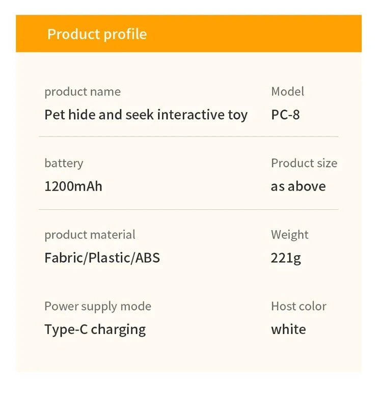 Cat Toys Interactive Hide and Seek Cat Toy with Mouse Squeaky Motion Activated Moving Concealed Feathers Kitten Teaser Toy