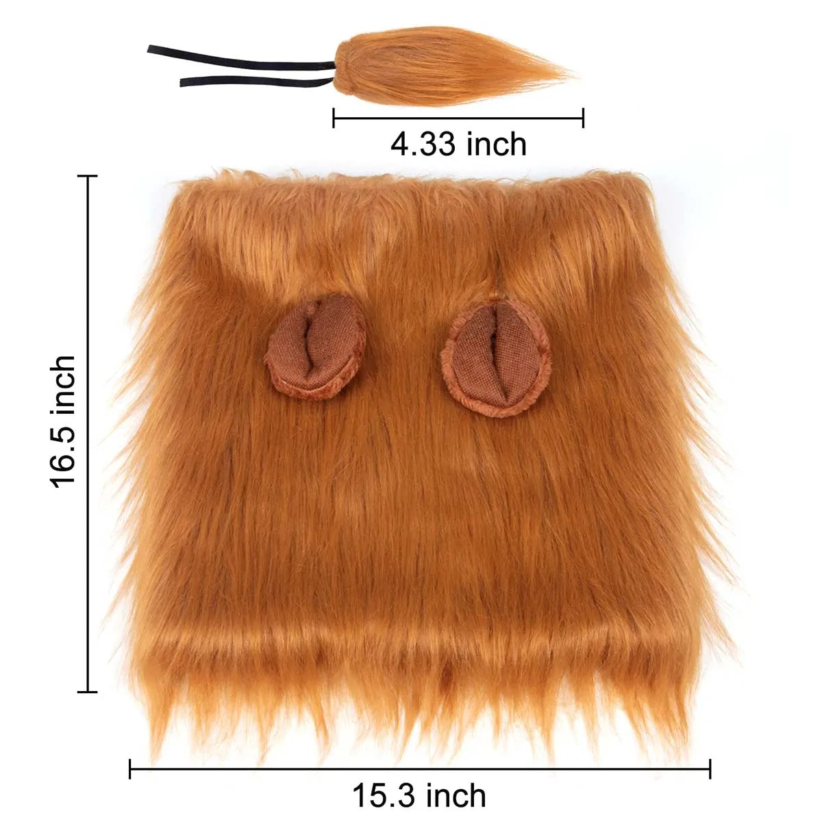 Dog Lion Mane Costume: Realistic Wig Hat with Ears for Medium-Large Dogs