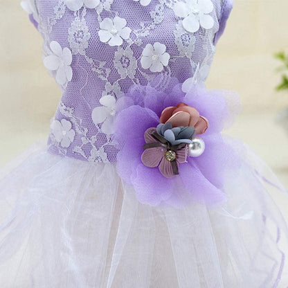 Dog Dress for Small Dog Girl,Wakeu Pet Puppy Tutu Princess Dress Vest Clothes (S, D-Purple)