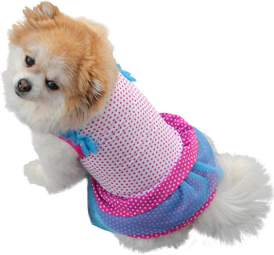 Dog Dress for Small Dogs Girl,Wakeu Pet Puppy Leopard Pattern Apparel Clothes (XS, Hot Pink)